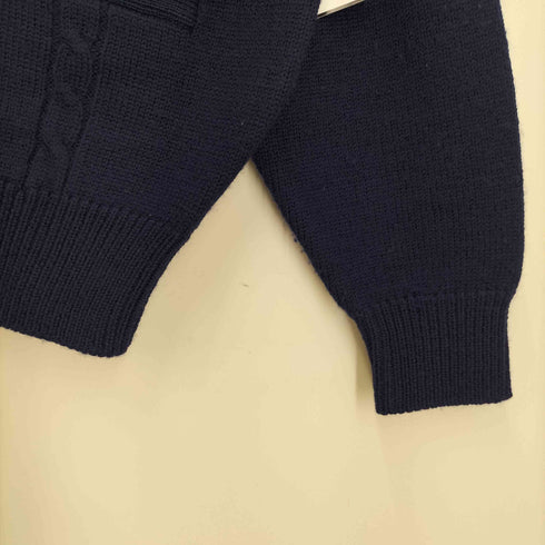 バーバリーズ BURBERRYS 90S 白タグ エンブレム 刺繍 金ボタン ウール ニット カーディガン レディース 160A