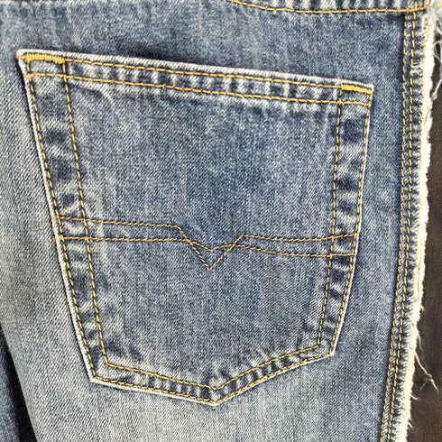 ディーゼル DIESEL ワイドレッグ サイドライン デニムパンツ レディース 26