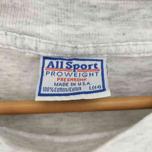 オールスポーツ ALL sport 90S USA製 So Many Lures... So Little Time. ルアー フィッシング アート コットンTシャツ メンズ import:L