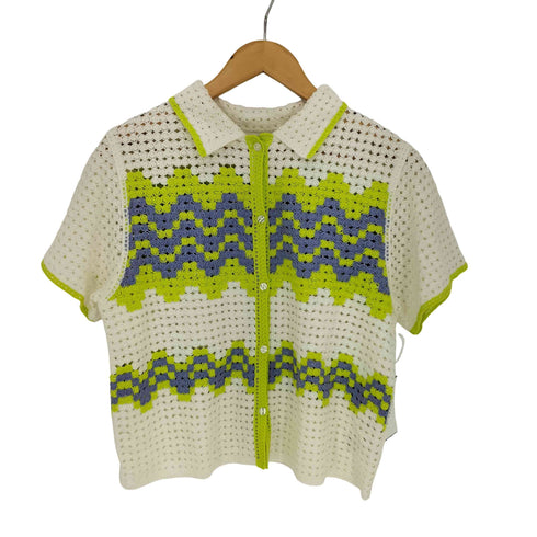 レイビームス Ray BEAMS 24ss ウェーブ ボーダー ニット シャツ レディース