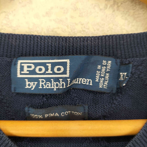 ポロバイラルフローレン Polo by RALPH LAUREN PIMA COTTON アーガイル コットンニットベスト メンズ XL