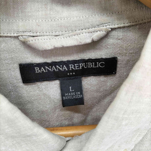 バナナリパブリック BANANA REPUBLIC リネン混 ボタンダウン長袖シャツ メンズ import:L