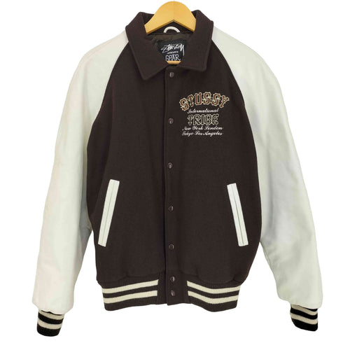 ステューシー Stussy 00s 25th Anniversary WORLD TOUR VARSITY JACKET バーシティ スタジアム ジャケット メンズ import:M