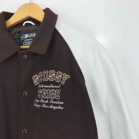 ステューシー Stussy 00s 25th Anniversary WORLD TOUR VARSITY JACKET バーシティ スタジアム ジャケット メンズ import:M