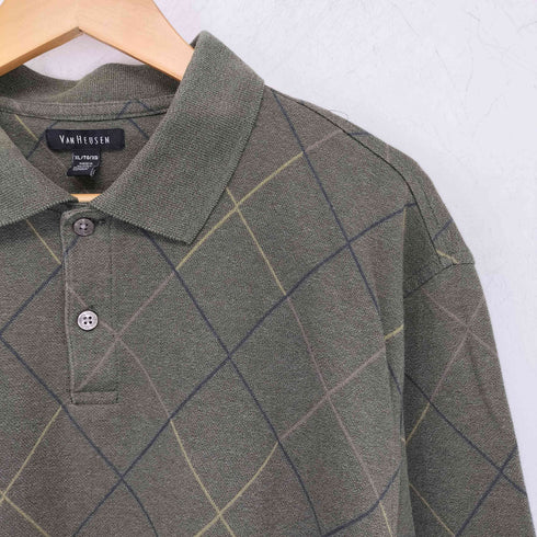 ヴァンヒューゼン VAN HEUSEN 00s ロングスリーブポロ メンズ import:XL