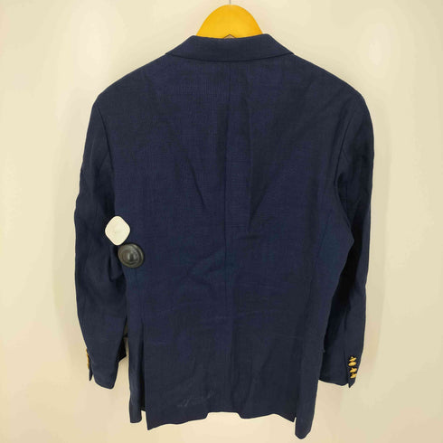 ポロバイラルフローレン Polo by RALPH LAUREN 90S リネン 金ボタン 紺ブレザー 段帰り 3B シングル テーラード ジャケット メンズ