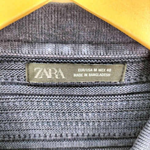 ザラ ZARA リラックスフィットウォッシュドニットポロシャツ メンズ import:M