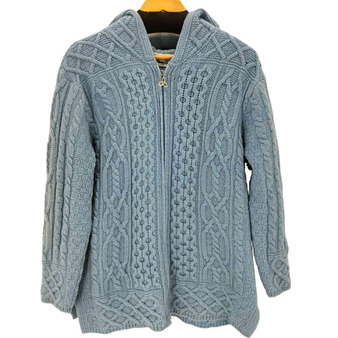 アランクラフト aran crafts ケーブル編み ダブルジップニットパーカー メンズ S
