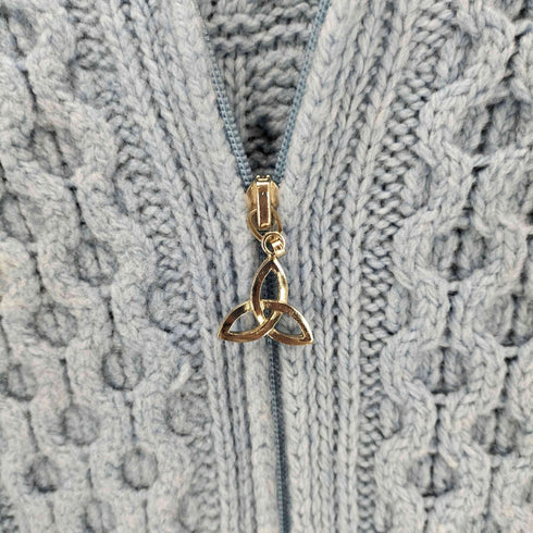 アランクラフト aran crafts ケーブル編み ダブルジップニットパーカー メンズ S