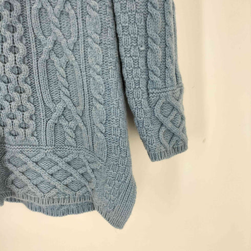 アランクラフト aran crafts ケーブル編み ダブルジップニットパーカー メンズ S