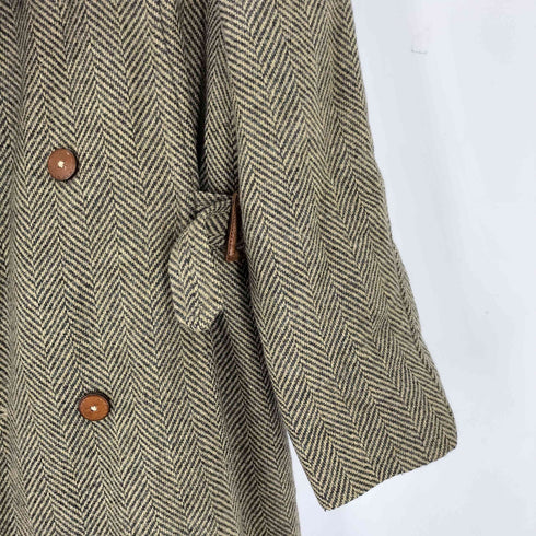 SPORT JACKET 裏地ファー ヘリンボーン ダブルブレストコート メンズ L
