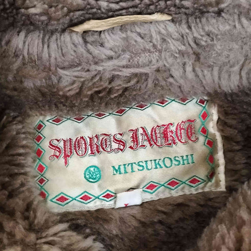 SPORT JACKET 裏地ファー ヘリンボーン ダブルブレストコート メンズ L