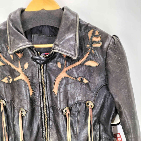 BRANDED GARMENTS カットワークデザイン フリンジライダースジャケット メンズ 18