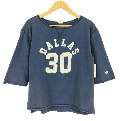 チャンピオン Champion 復刻 ランタグ 七分袖 カレッジプリントスウェット メンズ import:M