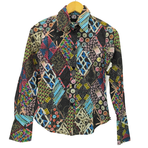 ポールスミスブラック Paul Smith BLACK マルチプリントストライプシャツ レディース 40