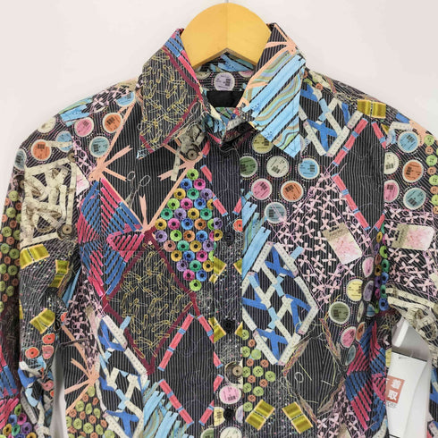 ポールスミスブラック Paul Smith BLACK マルチプリントストライプシャツ レディース 40