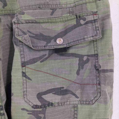 HOBOdenim ジップポケット カモ柄 ショーツ メンズ ウエスト88 股下丈84