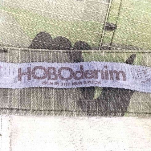 HOBOdenim ジップポケット カモ柄 ショーツ メンズ ウエスト88 股下丈84