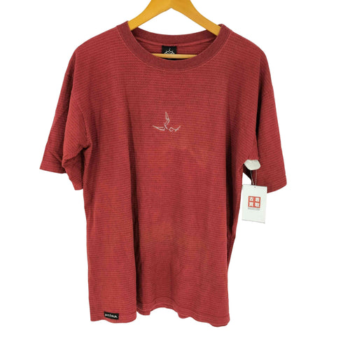 プラナ prAna USA製 センター刺繍ロゴ 半袖 Tシャツ メンズ