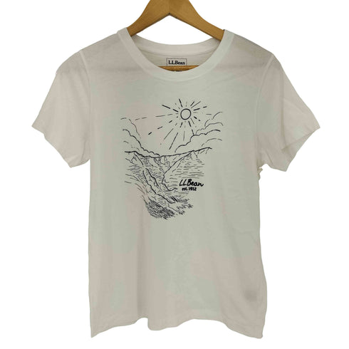 エルエルビーン L.L.Bean フロントデザイン コットン クルーネック S/S Tシャツ レディース import:XL