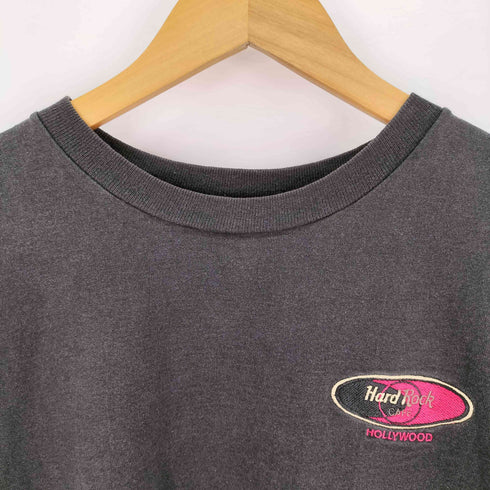 ハードロックカフェ Hard Rock Cafe USA製 HOLLYWOOD 刺繍 クルーネック Tシャツ メンズ import:M