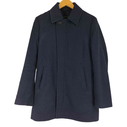 キャサリンハムネットロンドン KATHARINE HAMNETT LONDON レーヨン混 比翼ウールステンカラーコート メンズ import:M