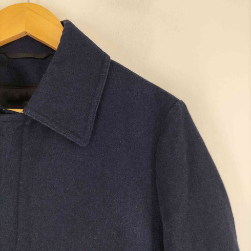 キャサリンハムネットロンドン KATHARINE HAMNETT LONDON レーヨン混 比翼ウールステンカラーコート メンズ import:M