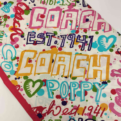 コーチ COACH シルク 総柄スカーフ レディース