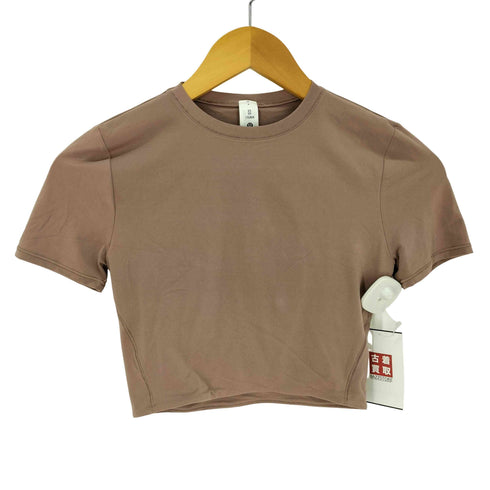 ルルレモン lululemon Wundermost Ultra-Soft Nulu Crewneck Cropped T-Shirt ジャージー クロップドTシャツ レディース JPN:XS