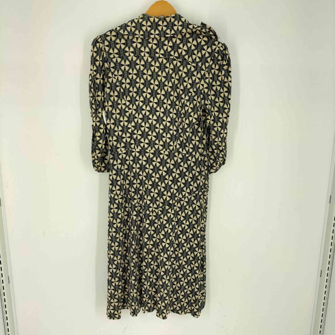 ダイアンフォンファステンバーグ DIANE VON FURSTENBERG 100%シルク 総柄 ワンピース レディース JPN:4