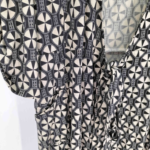 ダイアンフォンファステンバーグ DIANE VON FURSTENBERG 100%シルク 総柄 ワンピース レディース JPN:4