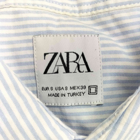 ザラ ZARA ストライプ柄 コットン S/S シャツ メンズ import:S