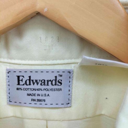 エドワーズ edwards USA製 コットンポリ 企業ロゴ刺繍 ボタンダウン S/S シャツ メンズ 16 1/2