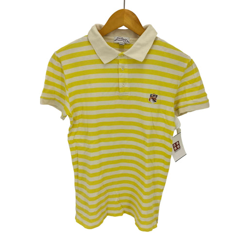 メゾンキツネ MAISON KITSUNE ロゴワッペン ボーダーポロシャツ レディース import:S