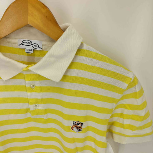 メゾンキツネ MAISON KITSUNE ロゴワッペン ボーダーポロシャツ レディース import:S
