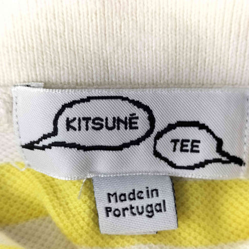 メゾンキツネ MAISON KITSUNE ロゴワッペン ボーダーポロシャツ レディース import:S