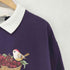 bird print リメイク 襟付きスウェット レディース