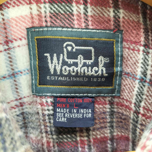 ウールリッチ WOOLRICH 90S OLD asics アシックス社製 インド 綿 コットン L/S フランネル チェック シャツ メンズ import:L