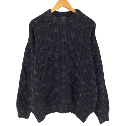 OTTIMO イタリア製 総柄 モヘア混 クルーネックニット メンズ XL