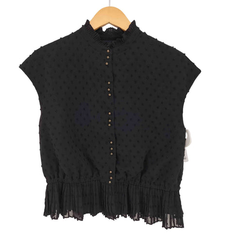 ドットアンドストライプスチャイルドウーマン Dot&Stripes CHILD WOMAN 多重ボタン フリル プリーツ ノースリーブブラウス レディース FREE