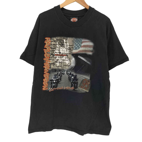 ハーレーダビッドソン HARLEY-DAVIDSON USA製 両面プリント クルーネックTシャツ メンズ L
