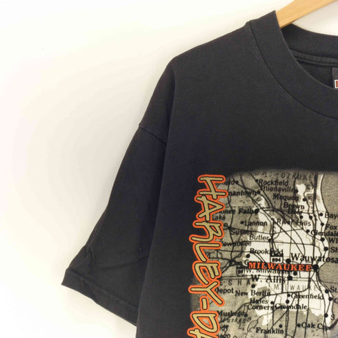 ハーレーダビッドソン HARLEY-DAVIDSON USA製 両面プリント クルーネックTシャツ メンズ L