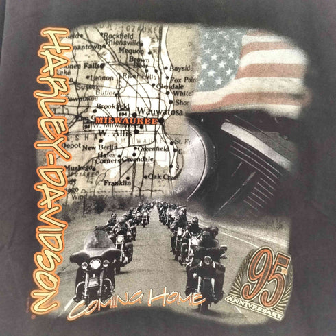 ハーレーダビッドソン HARLEY-DAVIDSON USA製 両面プリント クルーネックTシャツ メンズ L
