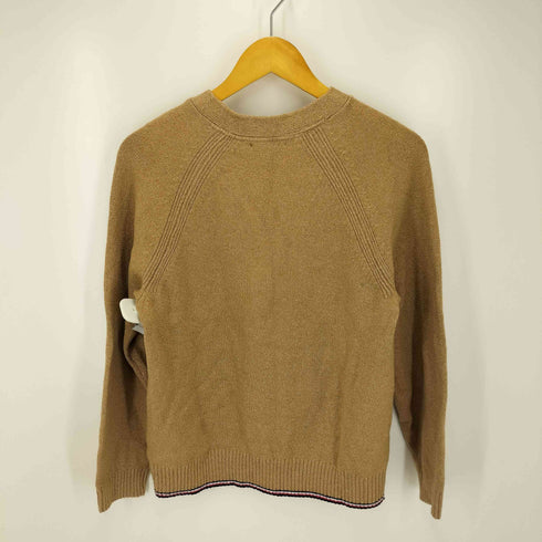 トミーヒルフィガー TOMMY HILFIGER ロゴ刺繍 Vネック コットン アクリルニット レディース import:M