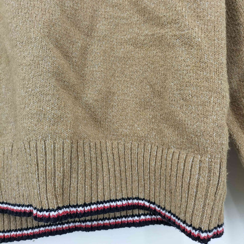 トミーヒルフィガー TOMMY HILFIGER ロゴ刺繍 Vネック コットン アクリルニット レディース import:M