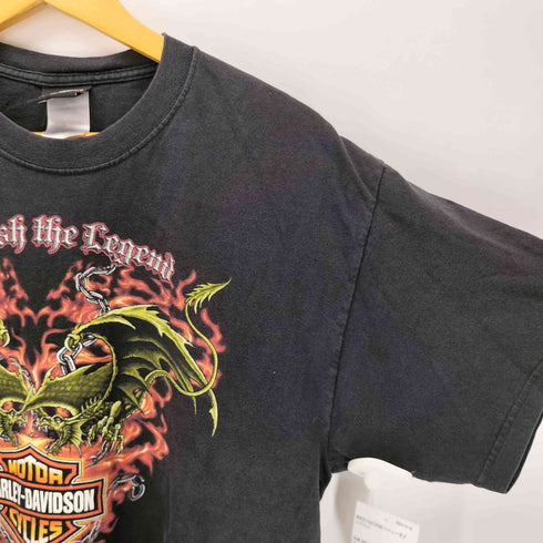 ハーレーダビッドソン HARLEY-DAVIDSON USA製 両面プリント クルーネックTシャツ メンズ L