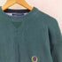 トミーヒルフィガー TOMMY HILFIGER 90s インド製 フロント刺繍 前V コットンニット メンズ import:L