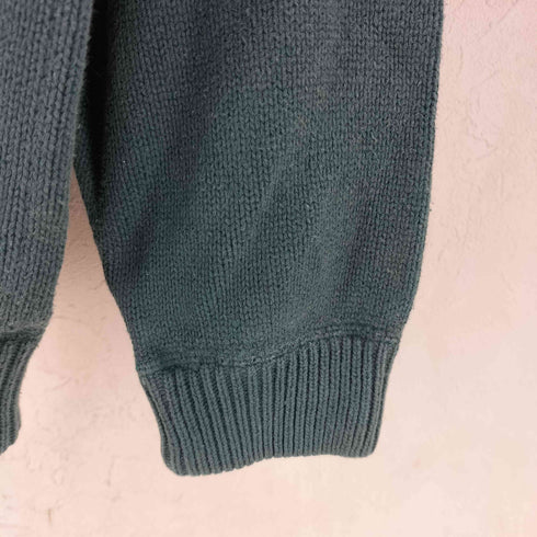 トミーヒルフィガー TOMMY HILFIGER 90s インド製 フロント刺繍 前V コットンニット メンズ import:L