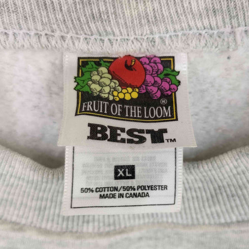 フルーツオブザルーム FRUIT OF THE LOOM BEST 90s カナダ製 フロント刺繍 クルーネックスウェット メンズ import:XL