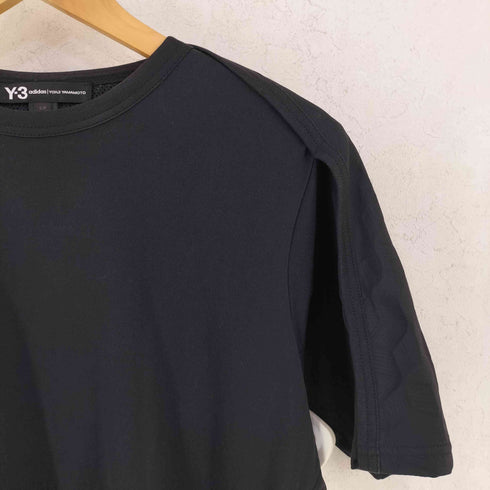 ワイスリー Y-3 17SS 裾ロゴプリント 半袖 ワンピース レディース S